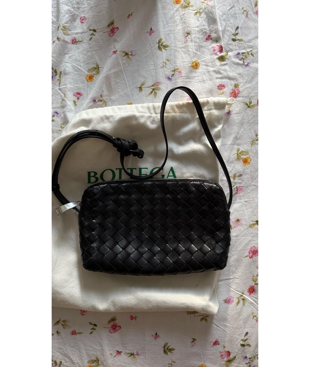 BOTTEGA VENETA Черная кожаная сумка тоут, фото 9