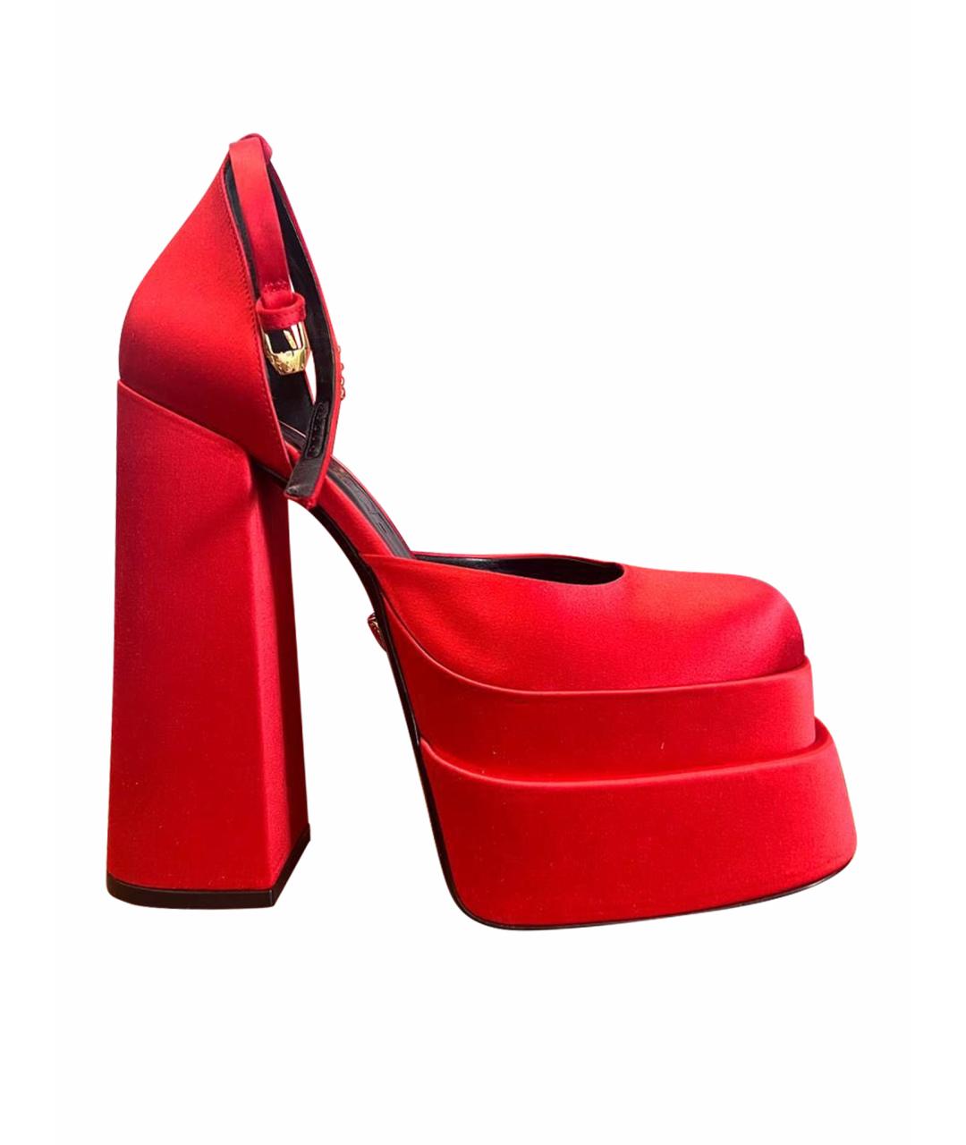 VERSACE Красные текстильные туфли, фото 1