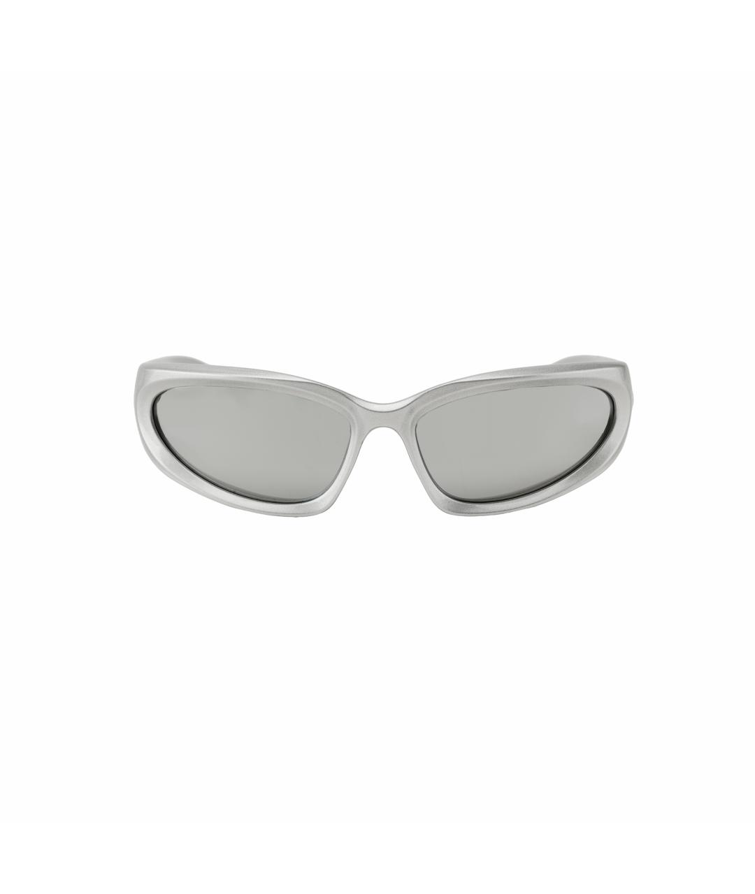 BALENCIAGA Серебряные пластиковые солнцезащитные очки, фото 2