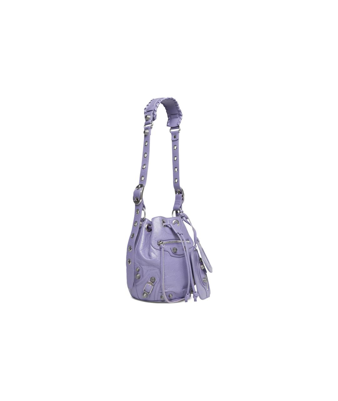 BALENCIAGA Фиолетовая кожаная сумка через плечо, фото 3