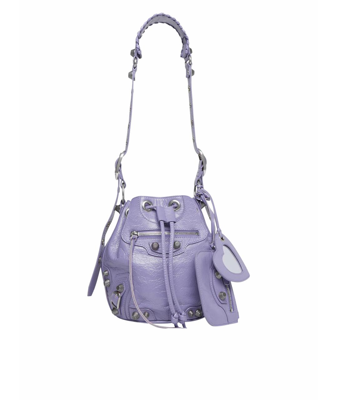 BALENCIAGA Фиолетовая кожаная сумка через плечо, фото 1