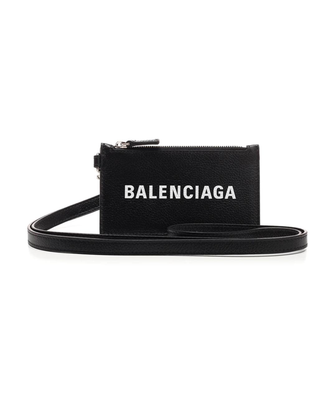 BALENCIAGA Черный кожаный кошелек, фото 1