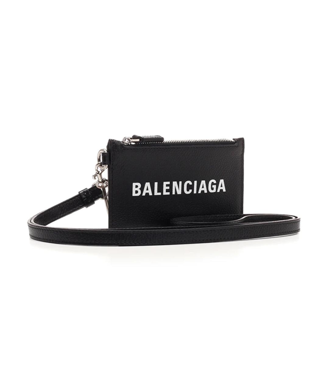 BALENCIAGA Черный кожаный кошелек, фото 2