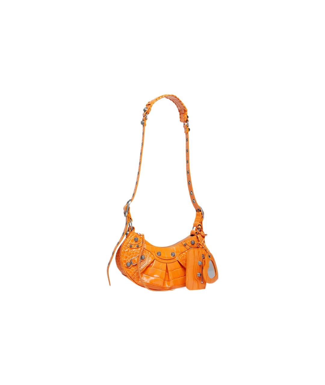 BALENCIAGA Оранжевая кожаная сумка через плечо, фото 2