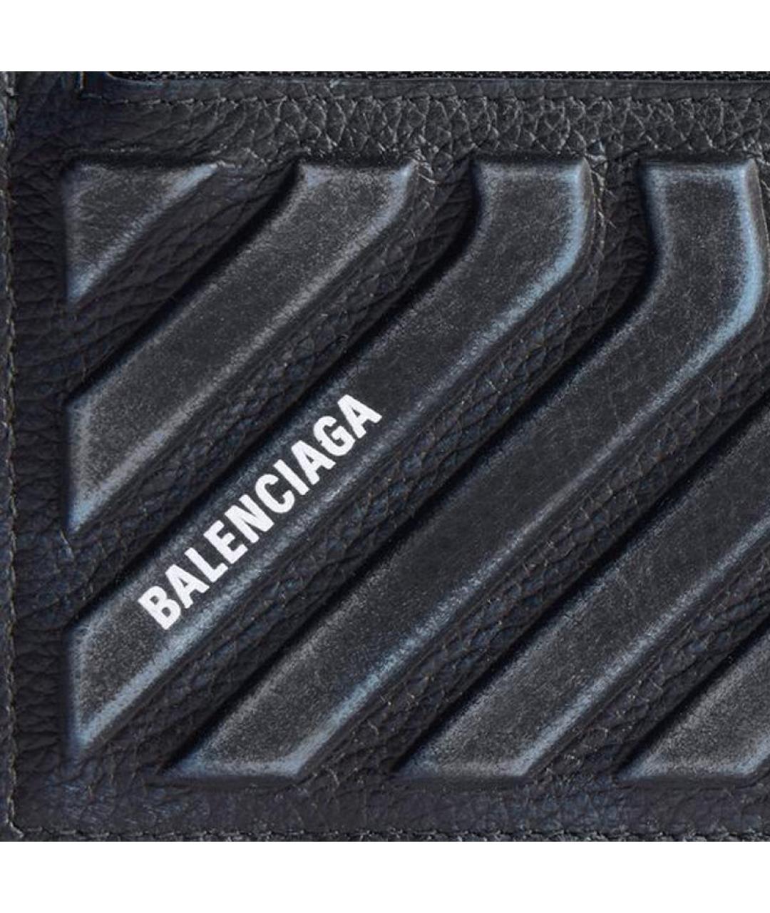 BALENCIAGA Черный кожаный кардхолдер, фото 5
