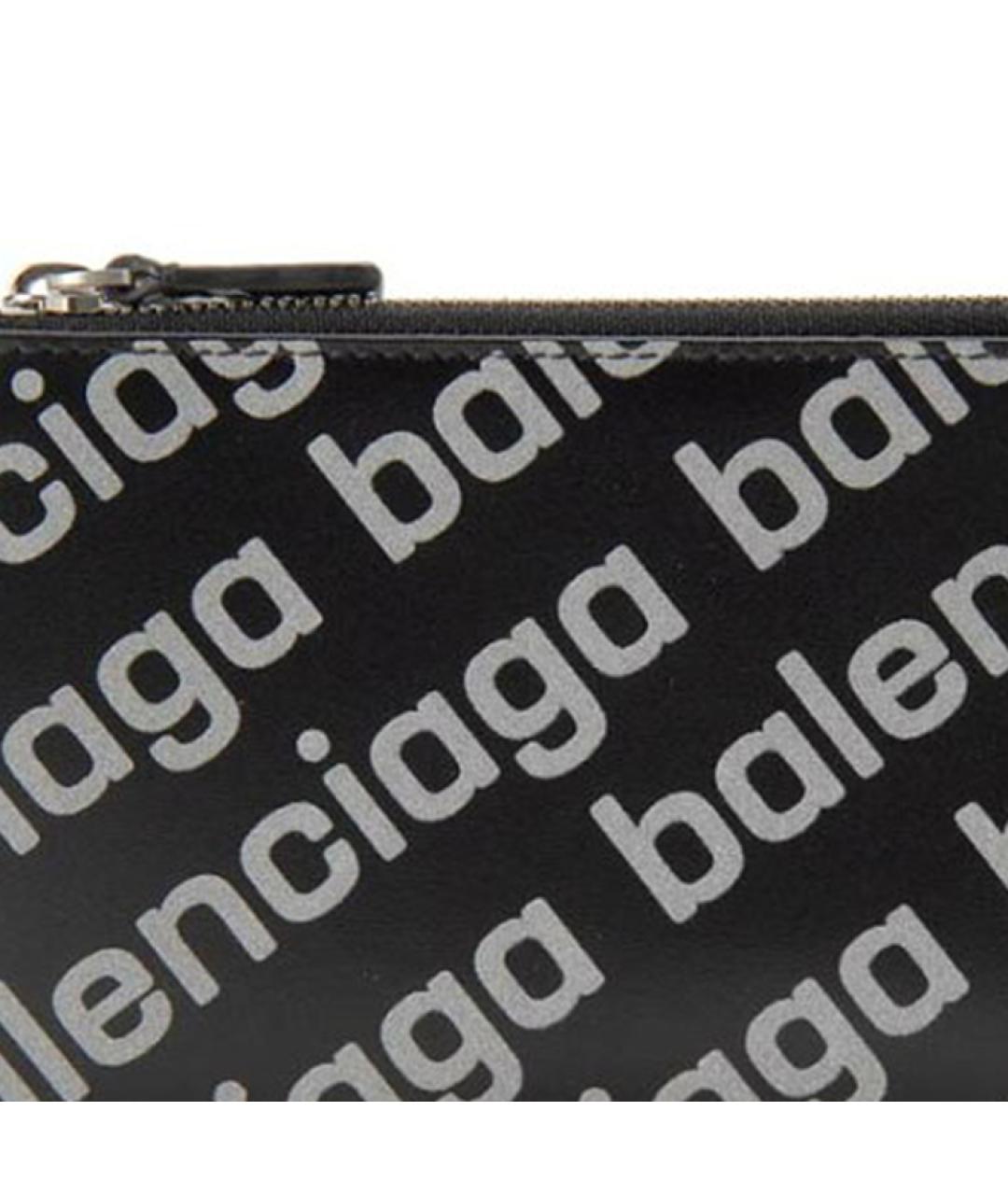 BALENCIAGA Черный кожаный кошелек, фото 5