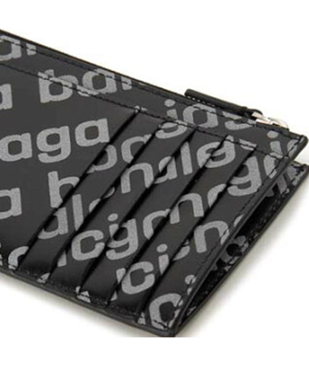 BALENCIAGA Черный кожаный кошелек, фото 4