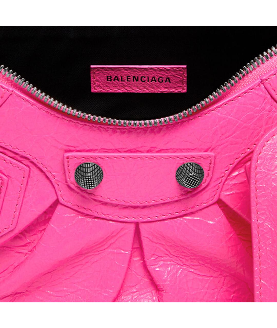 BALENCIAGA Розовая кожаная сумка через плечо, фото 6