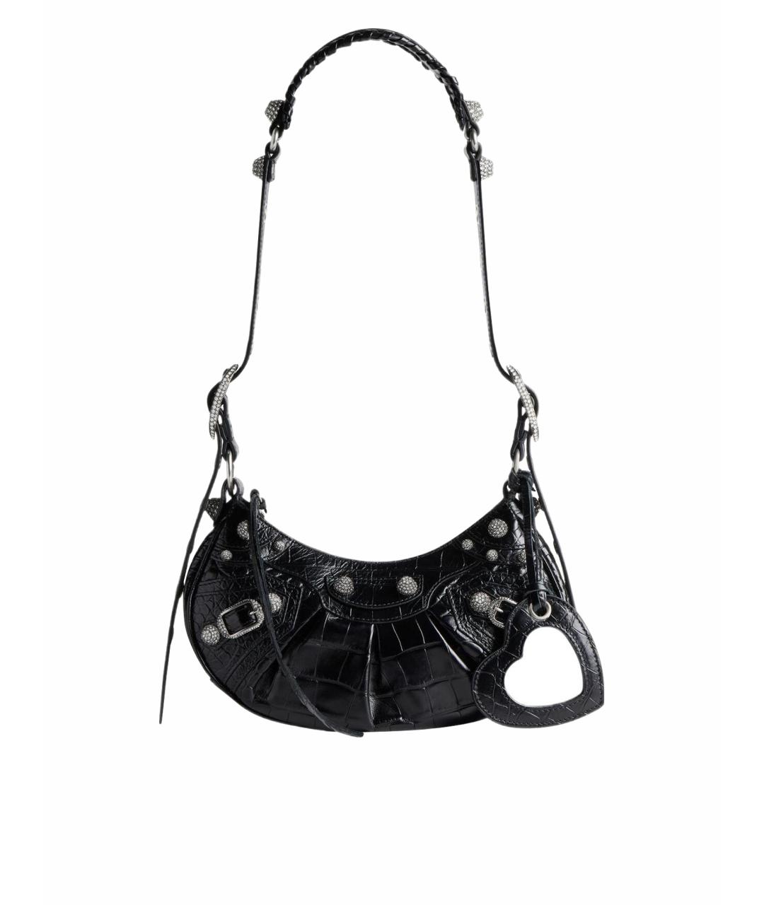 BALENCIAGA Черная кожаная сумка через плечо, фото 1