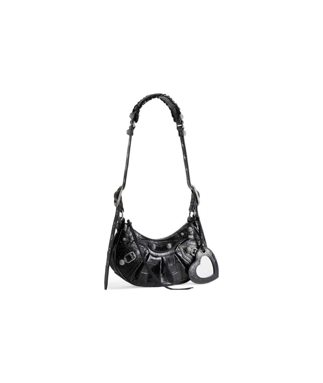 BALENCIAGA Черная кожаная сумка через плечо, фото 2