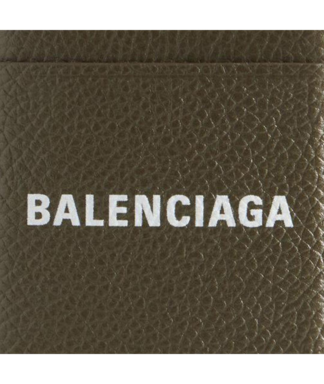 BALENCIAGA Хаки кожаный кардхолдер, фото 3