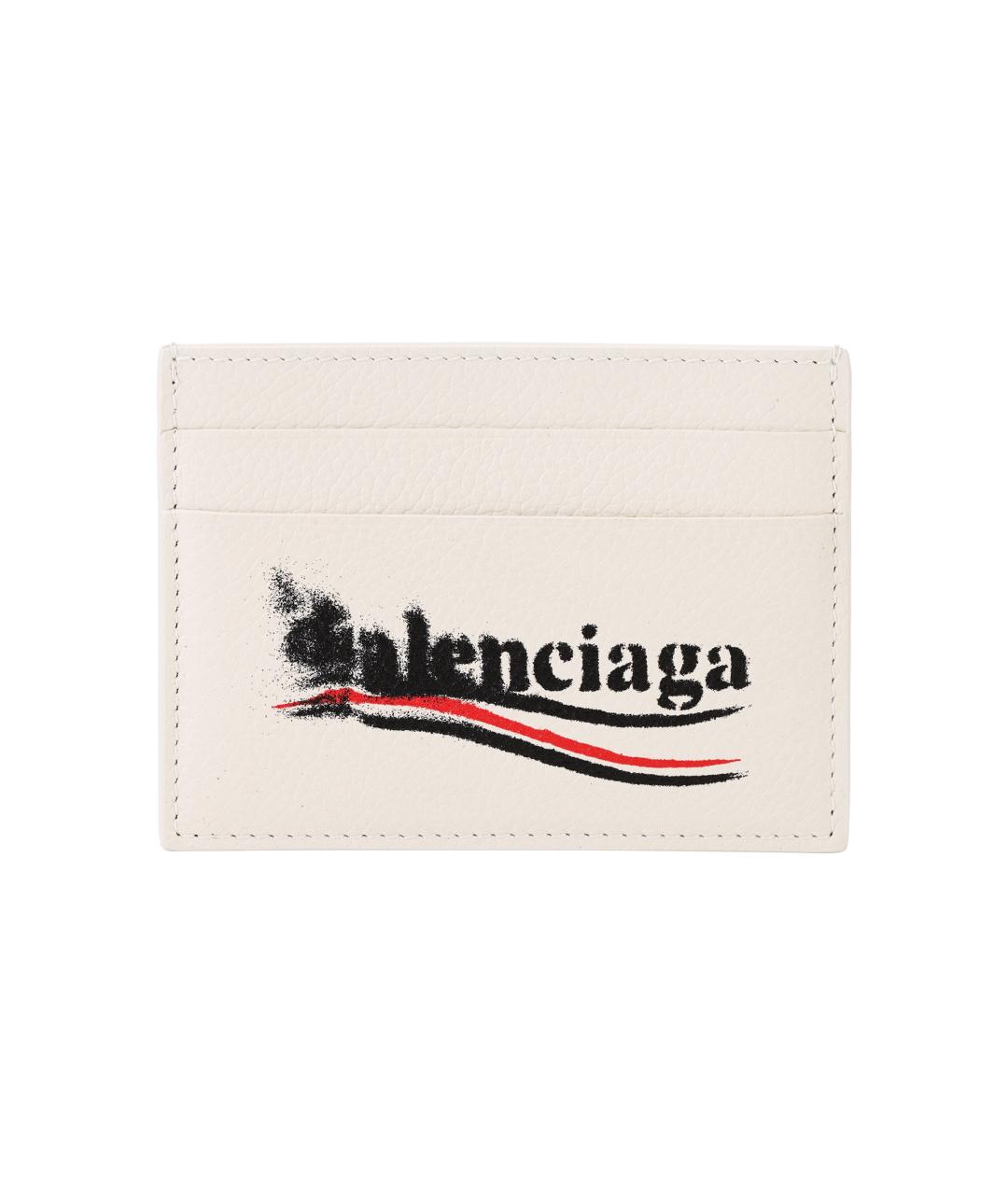 BALENCIAGA Белый кожаный кардхолдер, фото 2