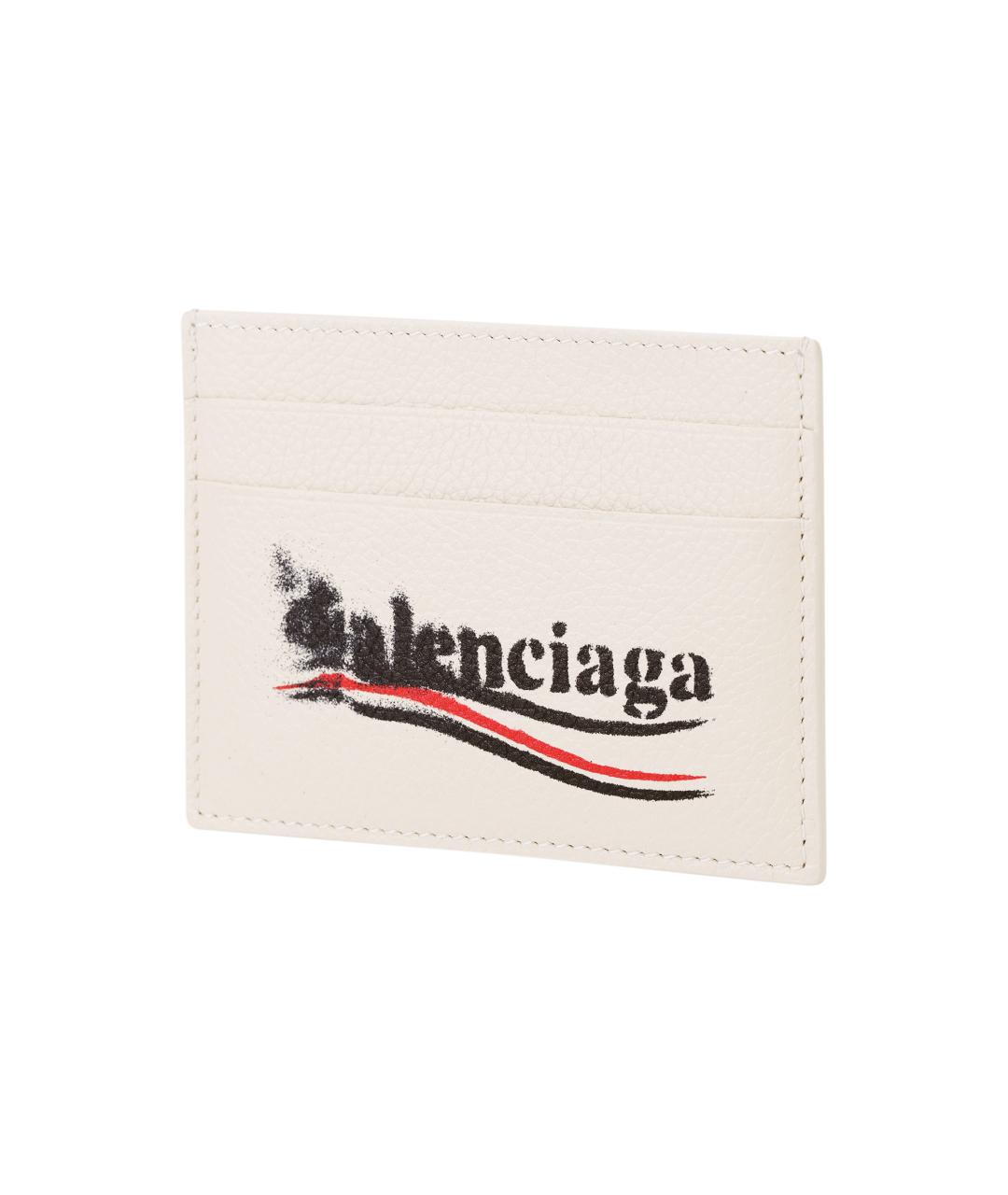 BALENCIAGA Белый кожаный кардхолдер, фото 3