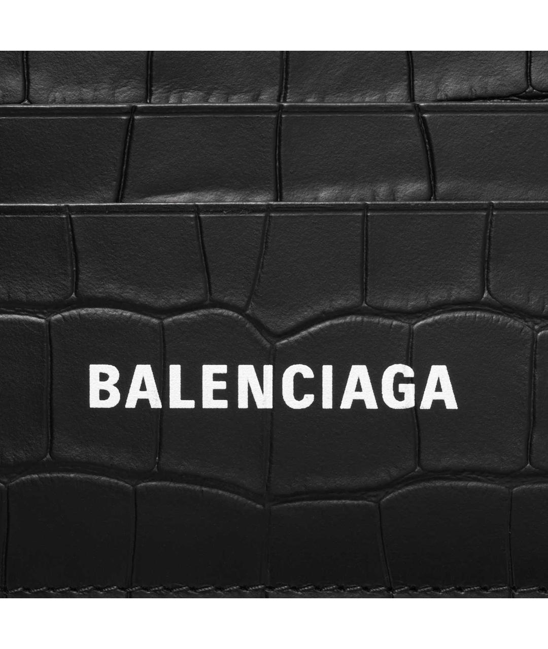 BALENCIAGA Черный кожаный кардхолдер, фото 6