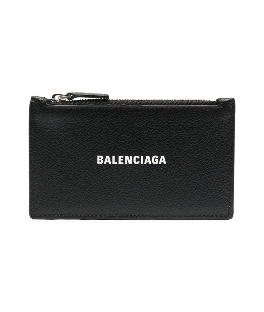 BALENCIAGA Черный кожаный кошелек, фото 1