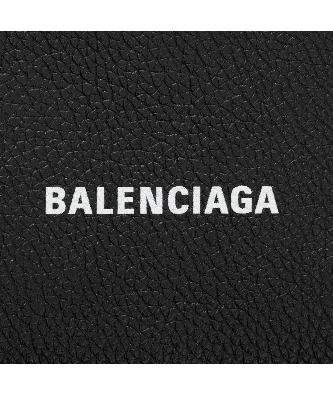 BALENCIAGA Черный кожаный кошелек, фото 4