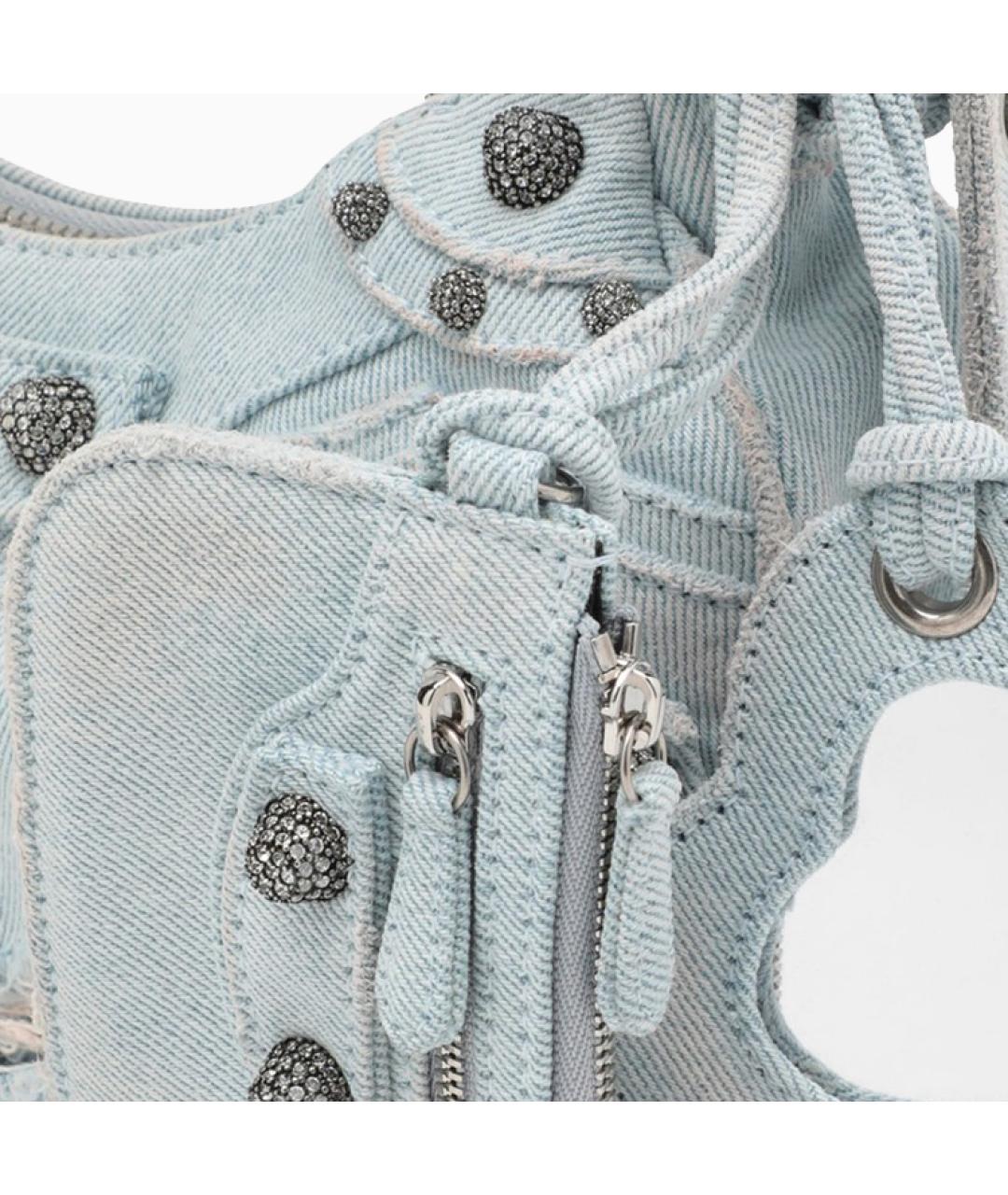 BALENCIAGA Голубая деним сумка через плечо, фото 5