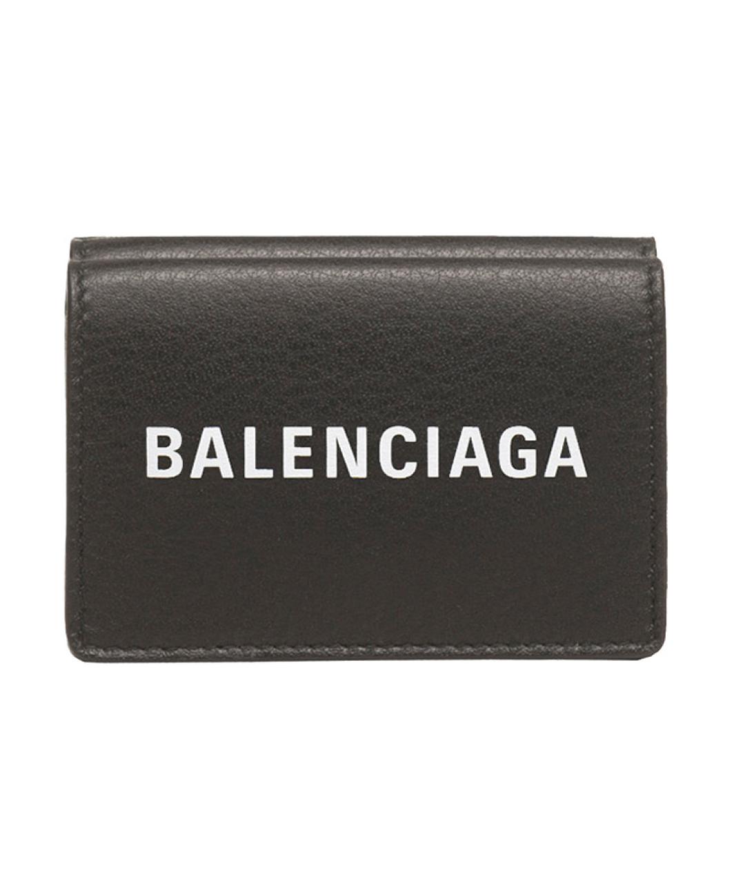 BALENCIAGA Черный кожаный кошелек, фото 1