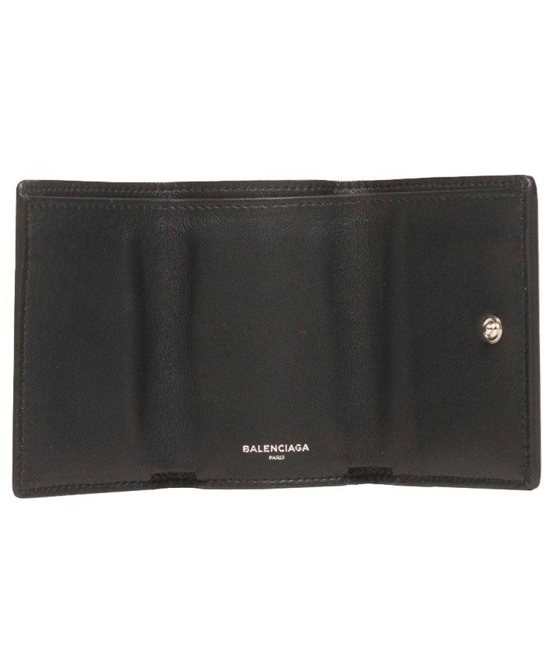 BALENCIAGA Черный кожаный кошелек, фото 2