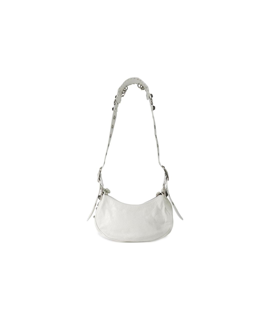 BALENCIAGA Белая кожаная сумка через плечо, фото 3