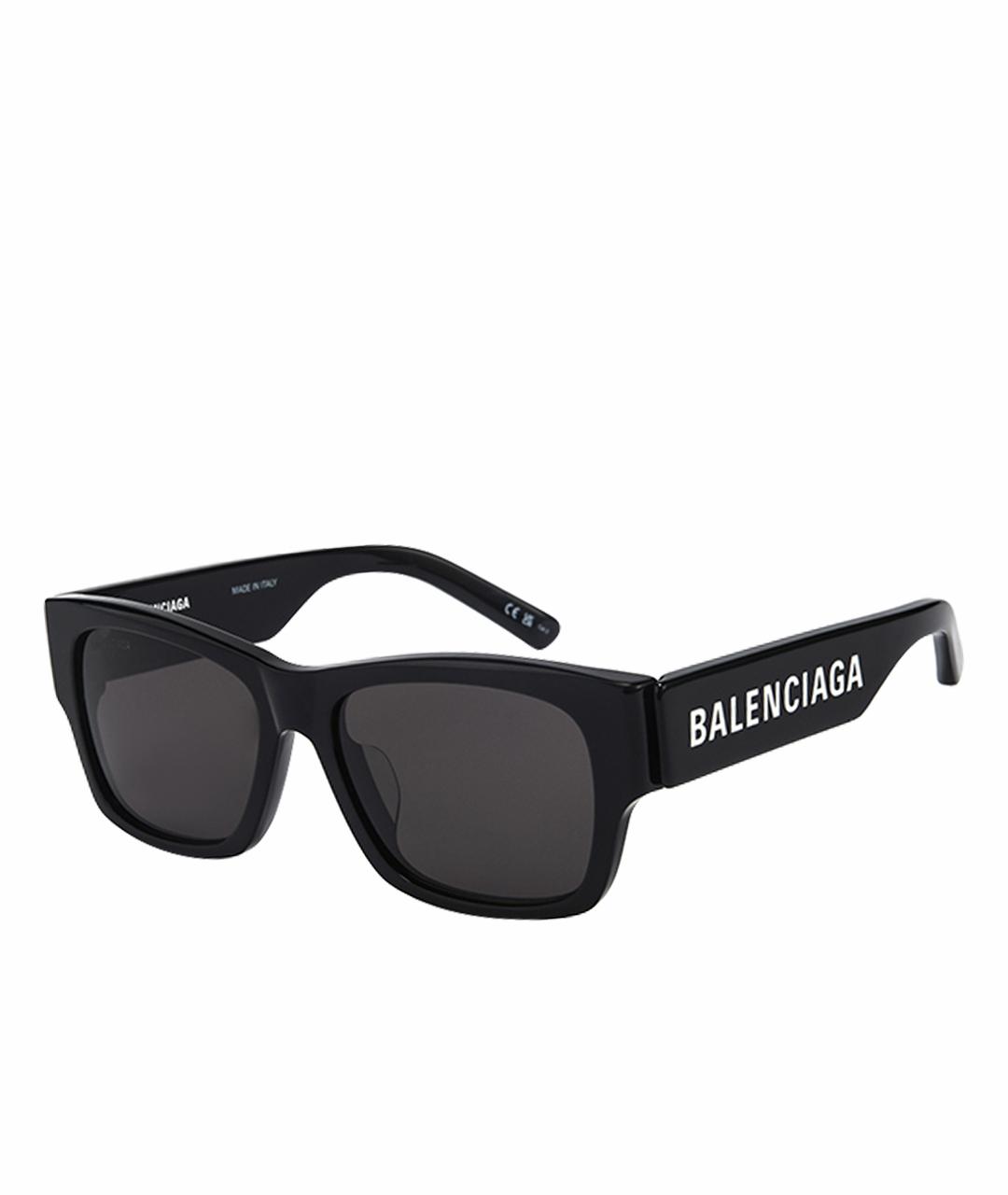 BALENCIAGA Черные пластиковые солнцезащитные очки, фото 1