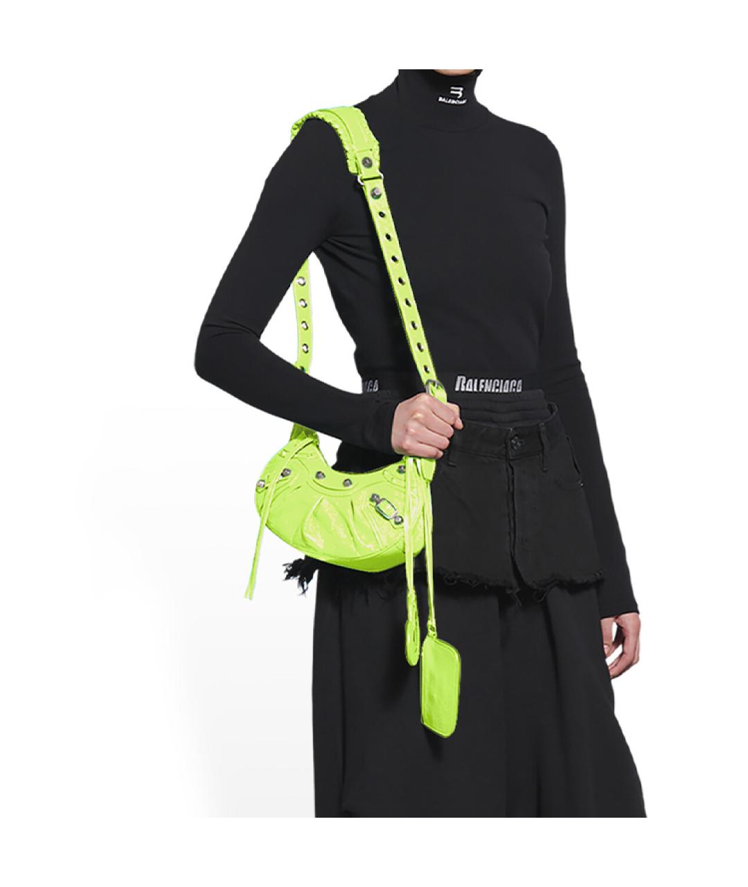 BALENCIAGA Салатовая кожаная сумка через плечо, фото 8