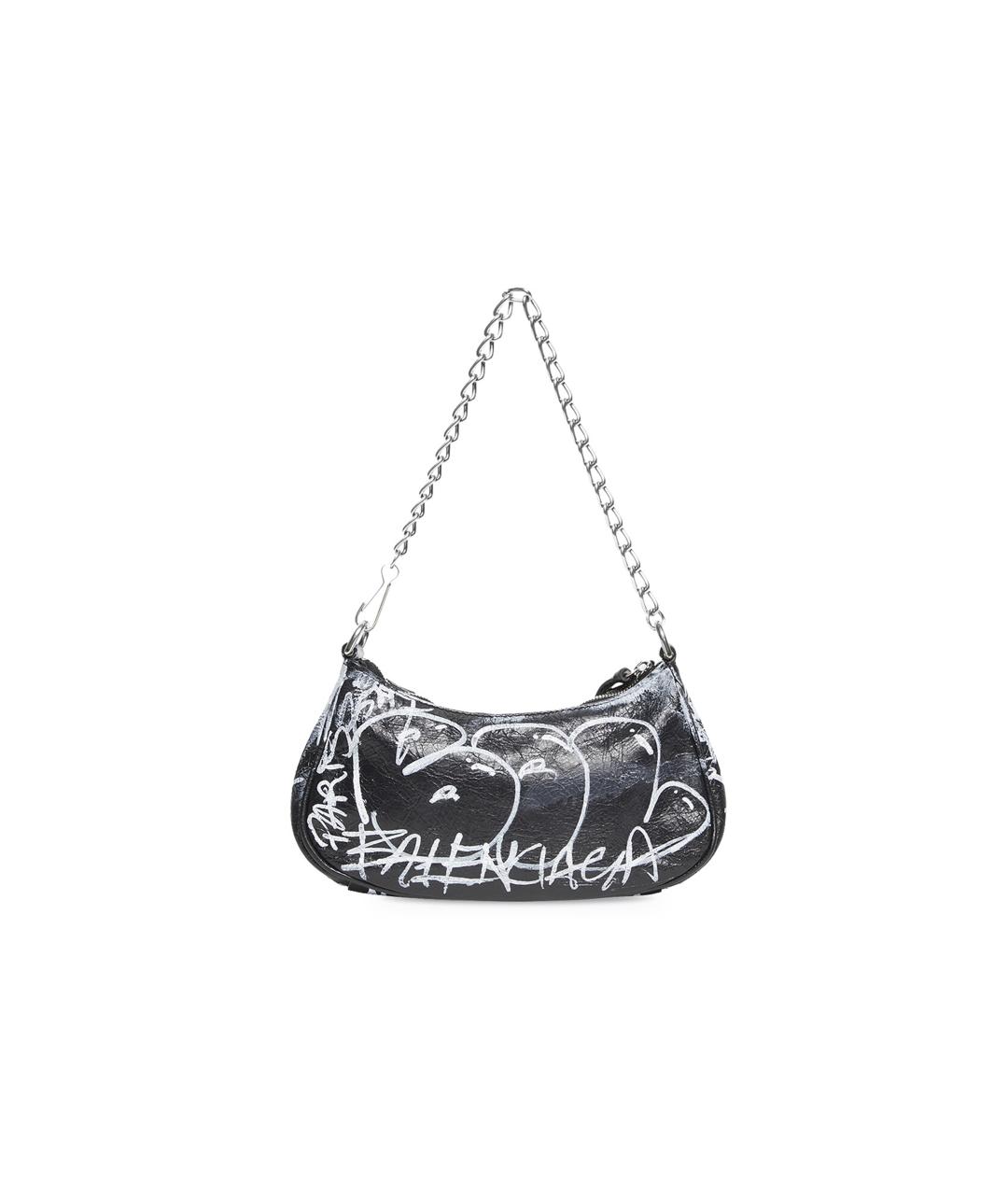 BALENCIAGA Черная кожаная сумка через плечо, фото 2