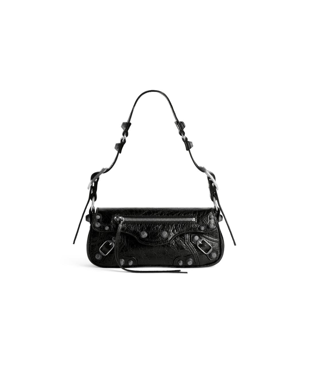 BALENCIAGA Черная кожаная сумка через плечо, фото 6
