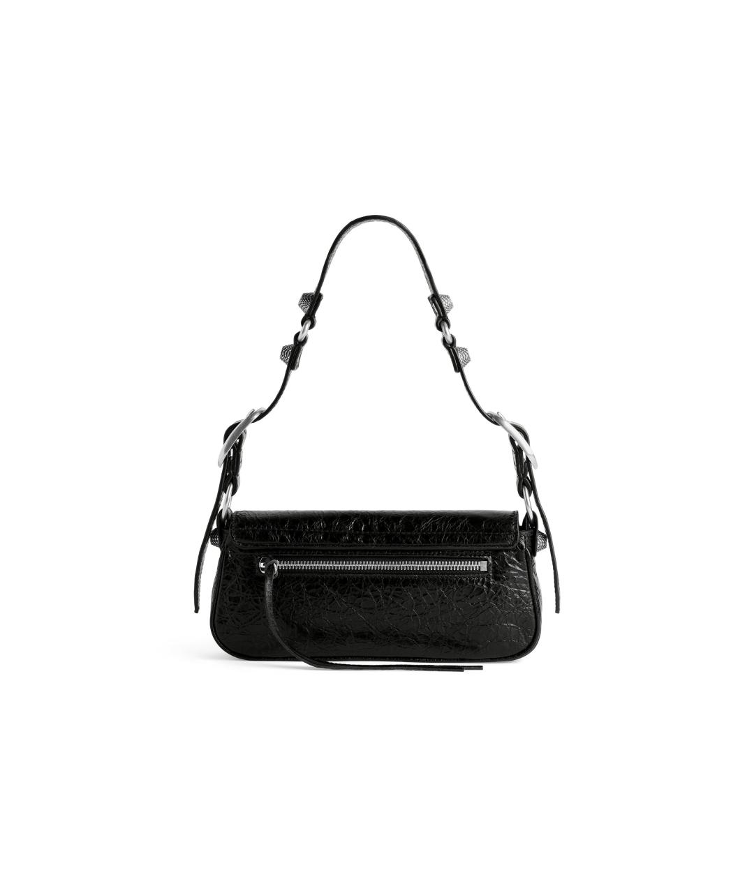 BALENCIAGA Черная кожаная сумка через плечо, фото 4
