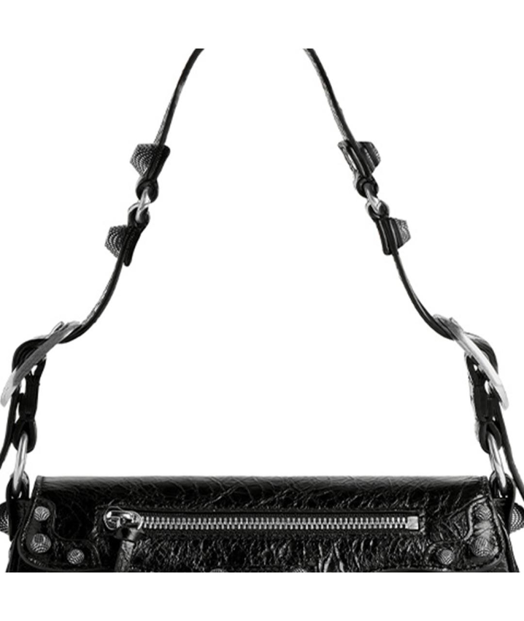 BALENCIAGA Черная кожаная сумка через плечо, фото 5