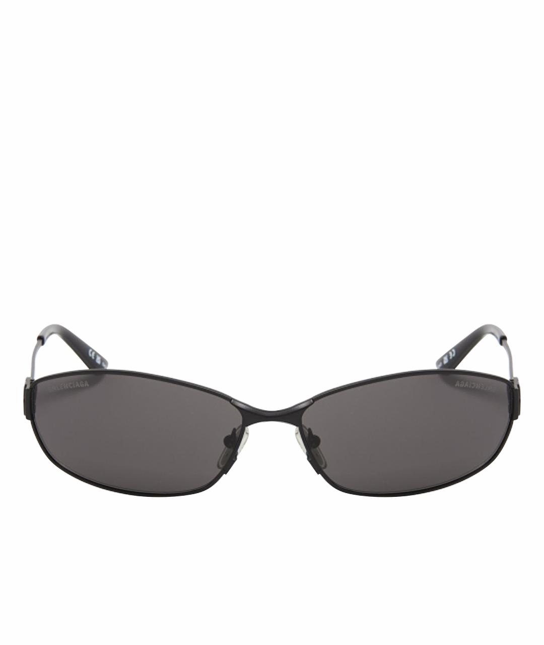 BALENCIAGA Черные металлические солнцезащитные очки, фото 1