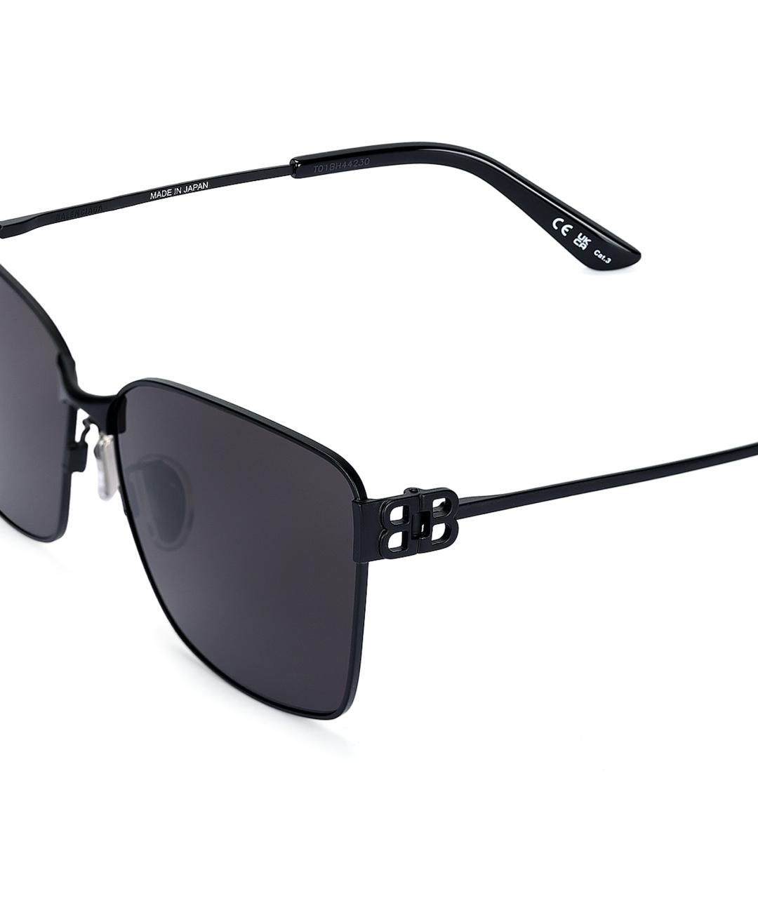 BALENCIAGA Черные металлические солнцезащитные очки, фото 4