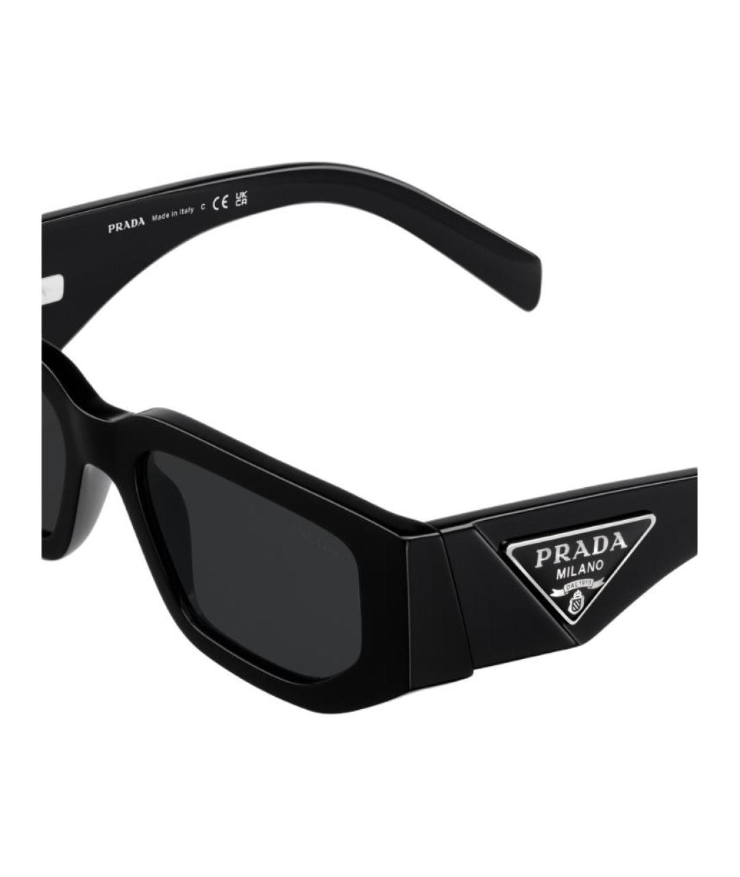 PRADA Черные пластиковые солнцезащитные очки, фото 5