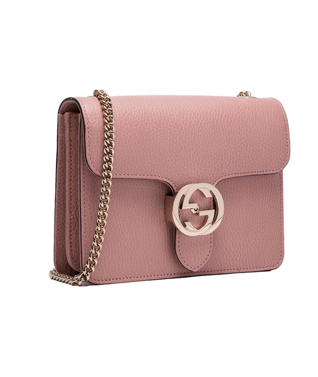 GUCCI Розовая кожаная сумка через плечо, фото 3