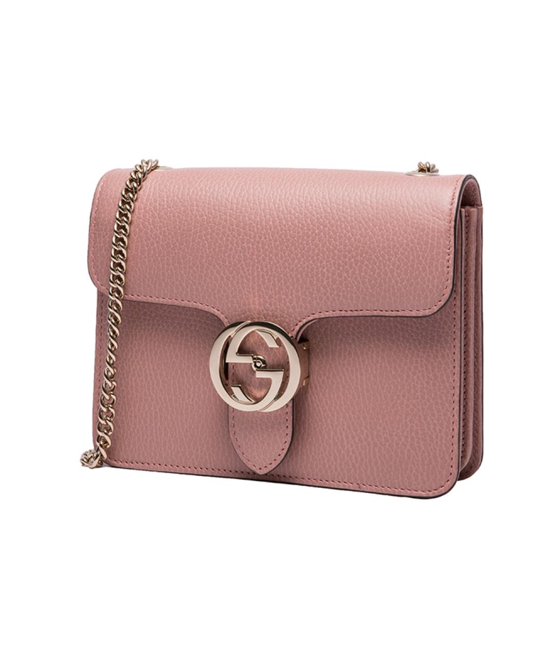 GUCCI Розовая кожаная сумка через плечо, фото 2