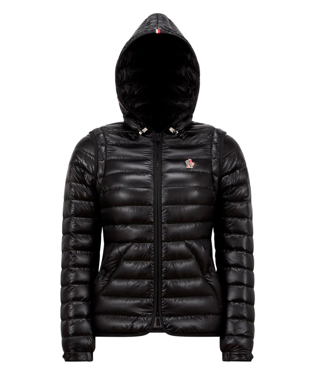 MONCLER Черный синтетический пуховик, фото 1