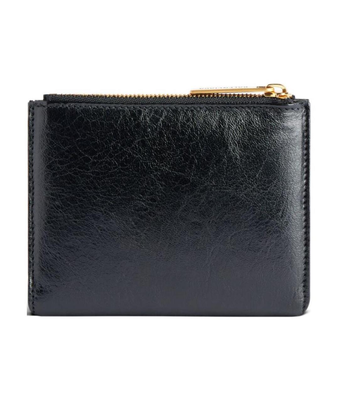 BALENCIAGA Черный кожаный кошелек, фото 2