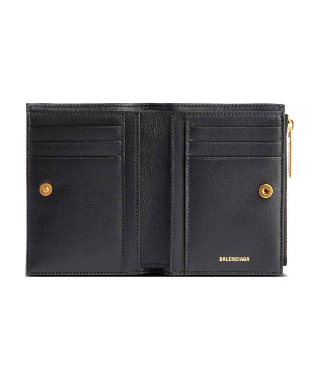 BALENCIAGA Черный кожаный кошелек, фото 3