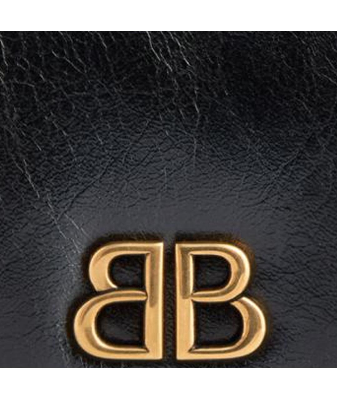 BALENCIAGA Черный кожаный кошелек, фото 4