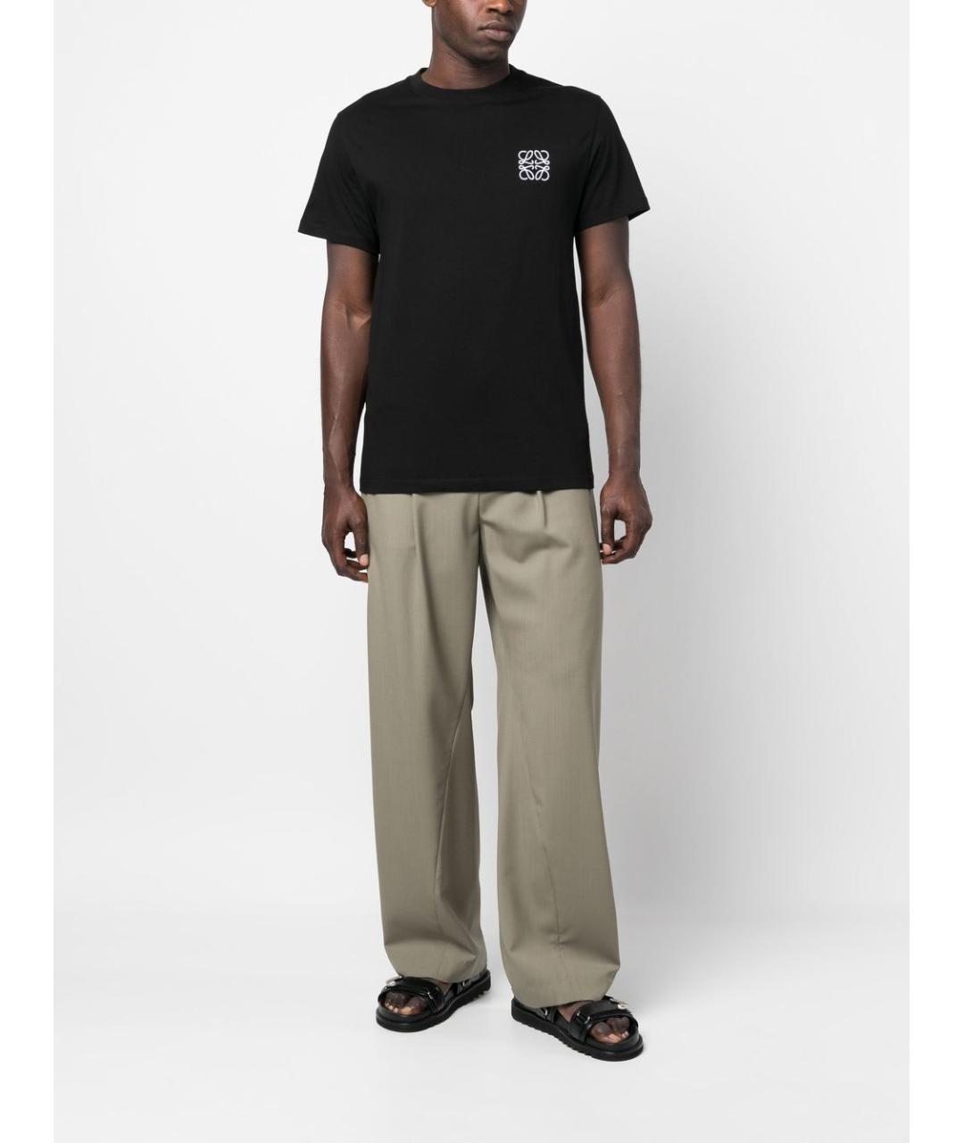 LOEWE Черная хлопковая футболка, фото 4