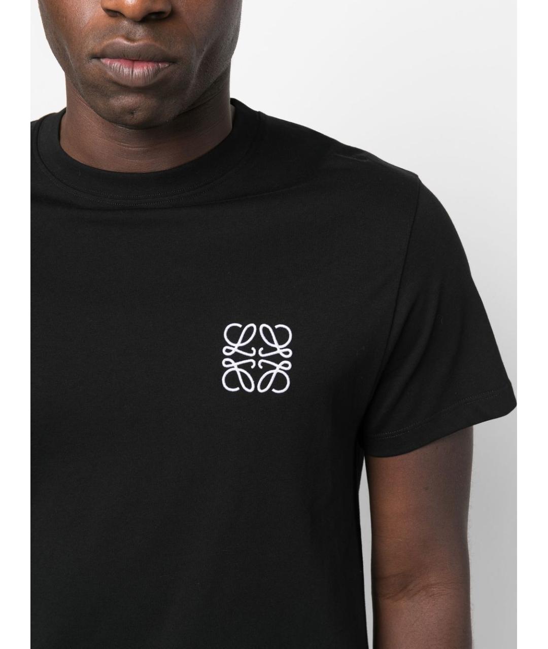 LOEWE Черная хлопковая футболка, фото 5