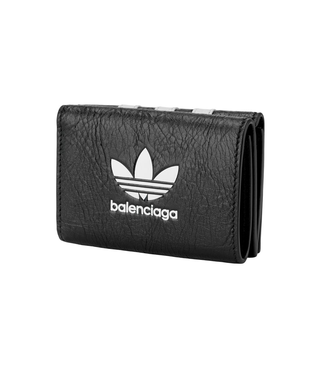 BALENCIAGA Черный кожаный кошелек, фото 3