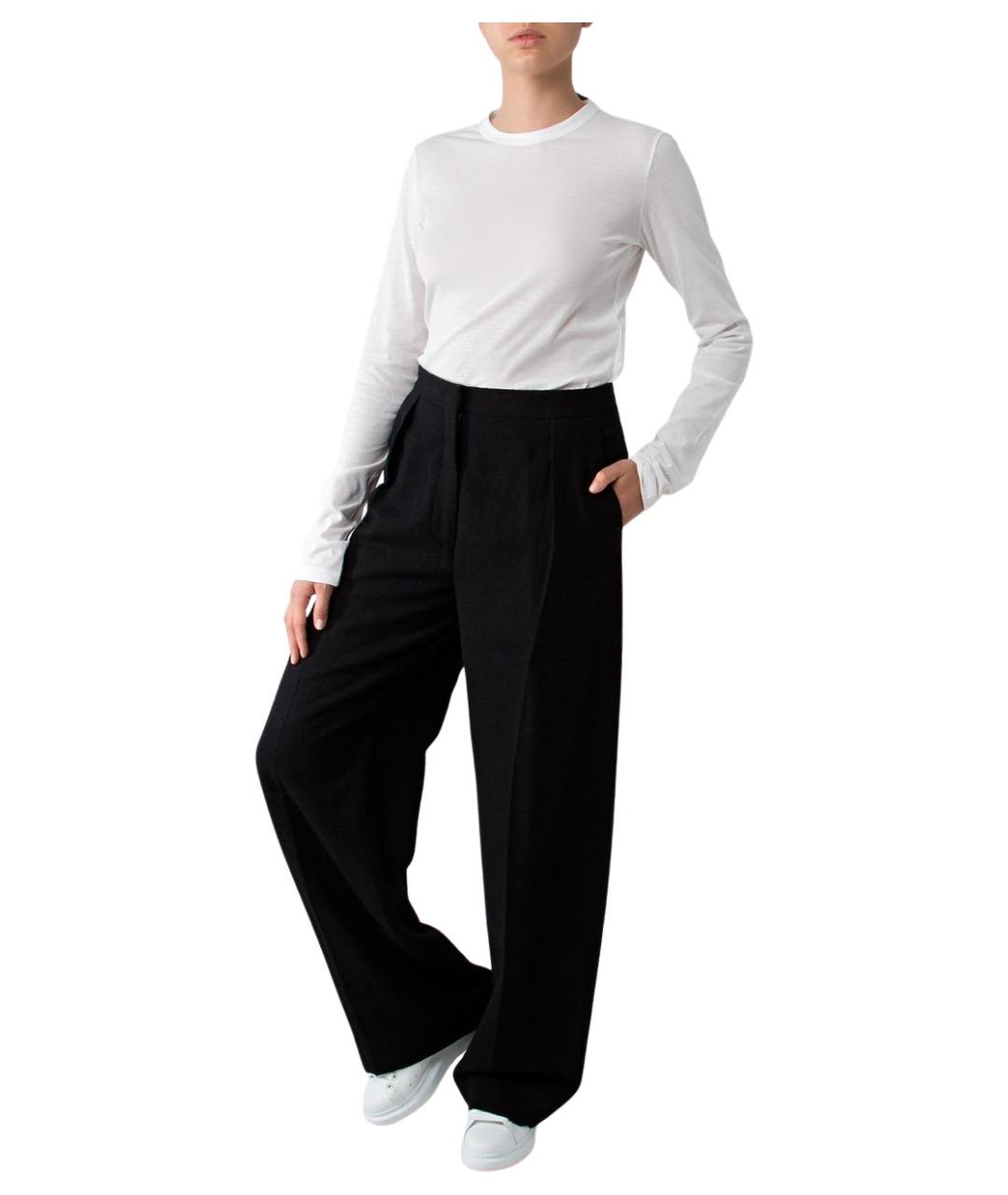 JIL SANDER Коричневые шерстяные брюки широкие, фото 2