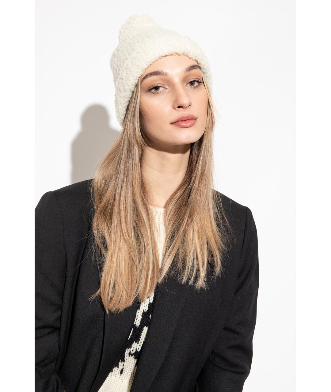 JIL SANDER Белая шерстяная шапка, фото 3
