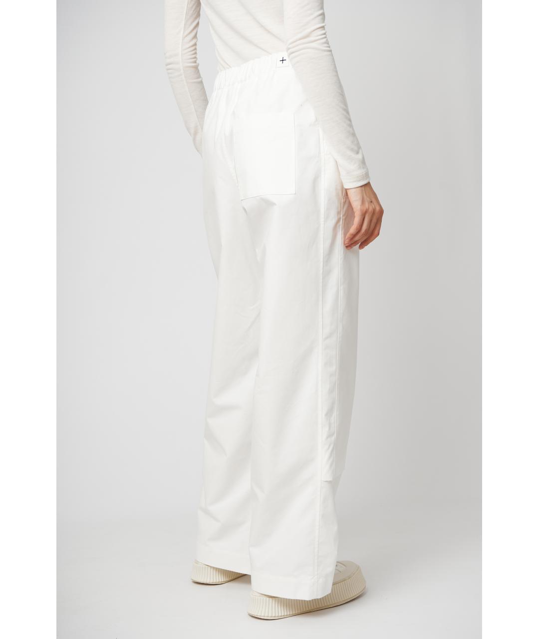 JIL SANDER Белые хлопковые брюки широкие, фото 6
