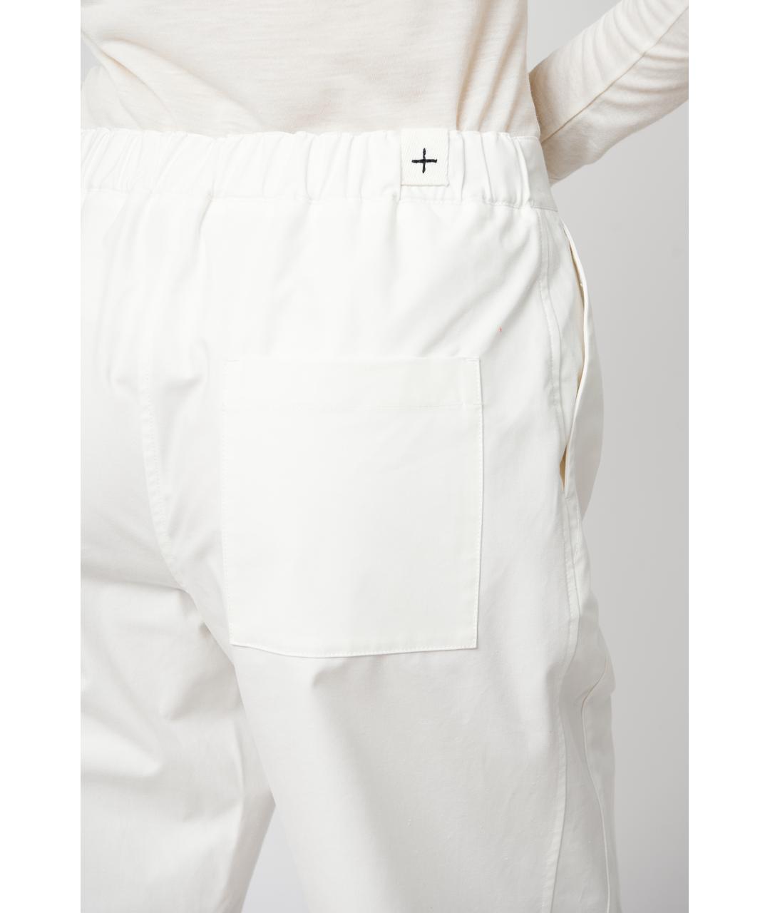 JIL SANDER Белые хлопковые брюки широкие, фото 7