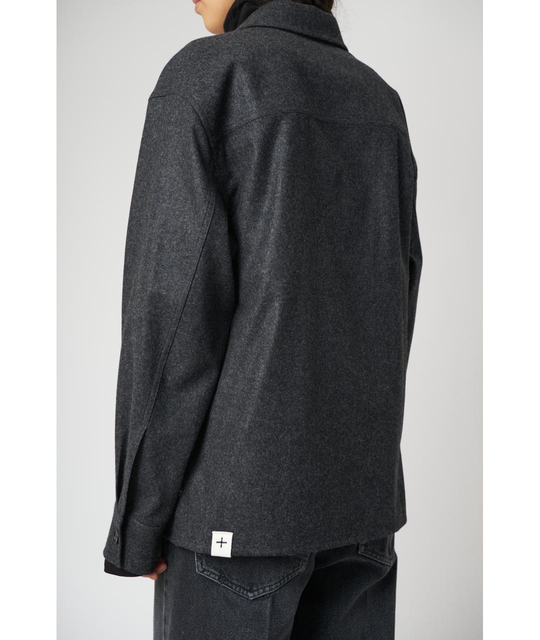 JIL SANDER Серая шерстяная рубашка, фото 6