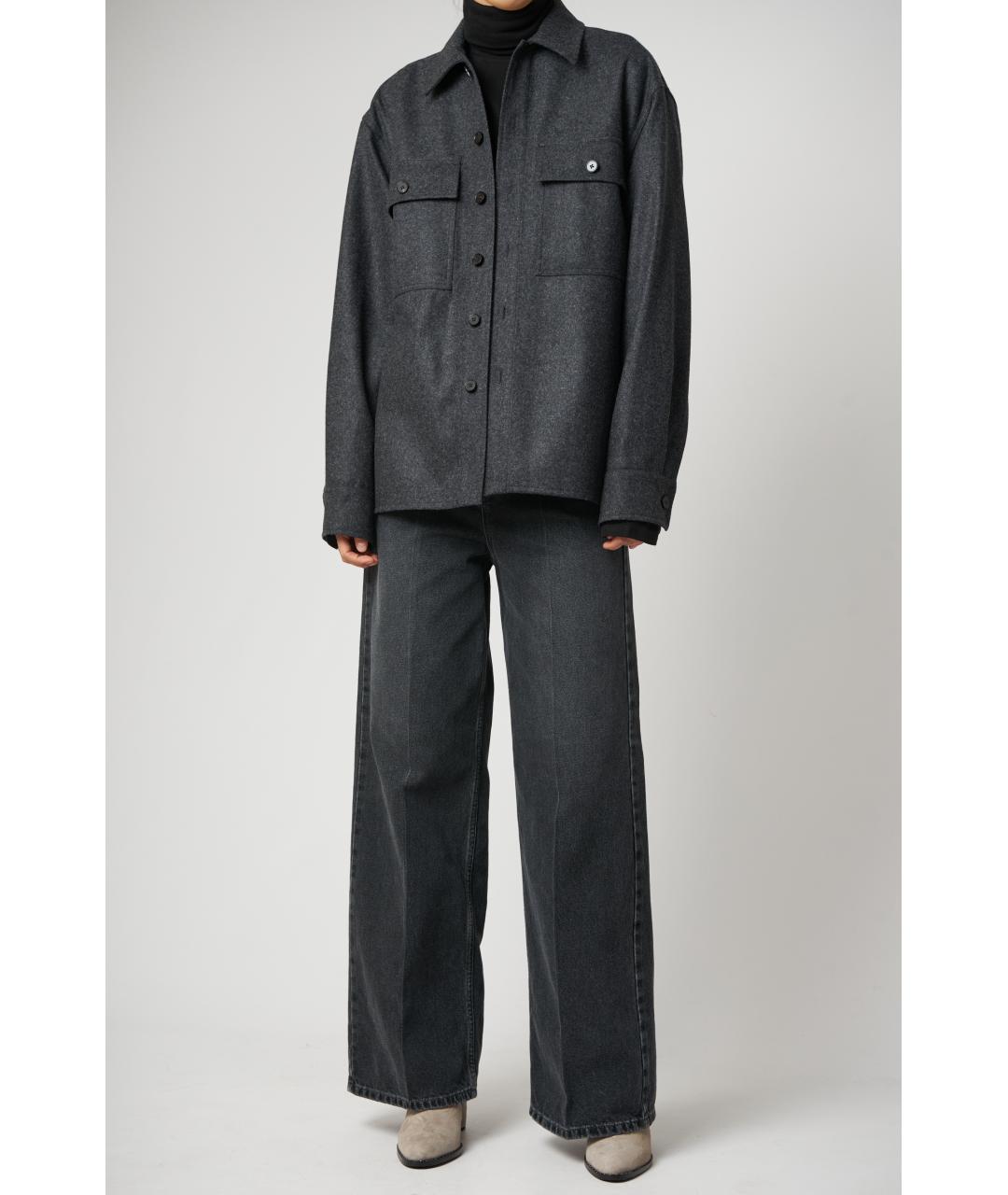 JIL SANDER Серая шерстяная рубашка, фото 3