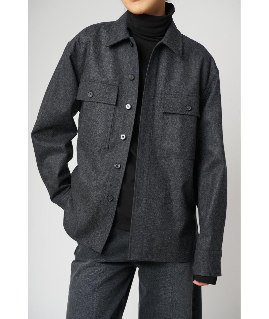 JIL SANDER Серая шерстяная рубашка, фото 2