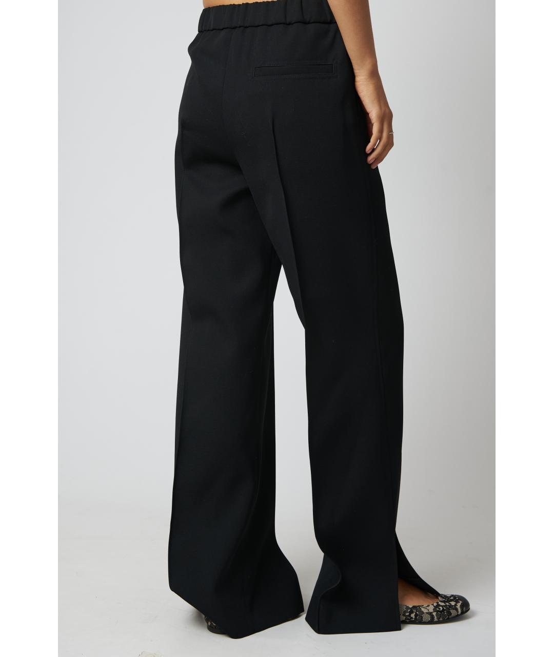 JIL SANDER Черные шерстяные брюки широкие, фото 4